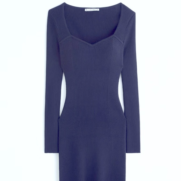 Abercrombie & Fitch Sweetheart Mini Sweater Dress - Black/Silver Metallic - SP - Picture 8 of 10